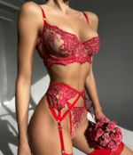 Sweetie Dreams Embroidered 3 Piece Garter Set