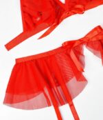 Infinite Love Lace 4 Piece Red Set