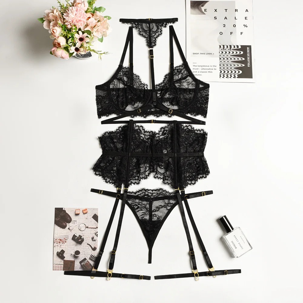 Just Want You Lace 5 Piece Garter Set