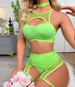 Nights With You Fishnet 3 Piece Garter Set