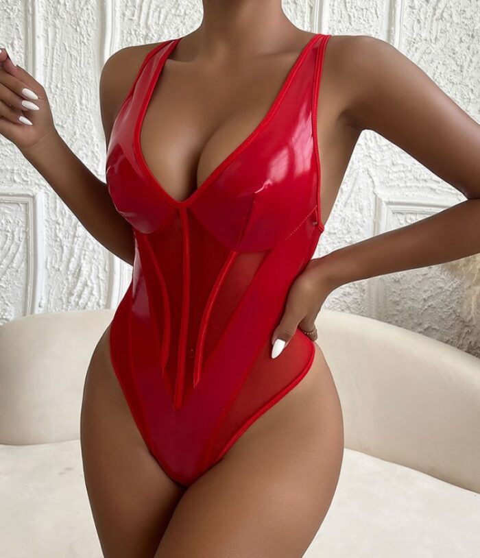 Wet Look and Mesh Teddy